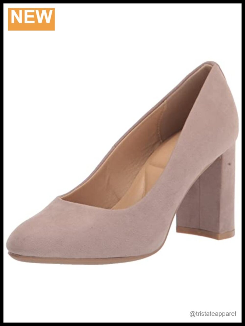 Chinese Laundry Lofty Suede Block Heel Pump Closed Toe Cushioned Insole